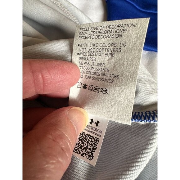 Under Armour Color Block Hoodie Women's Size Medium Blue White Gray New $70 - Picture 10 of 12